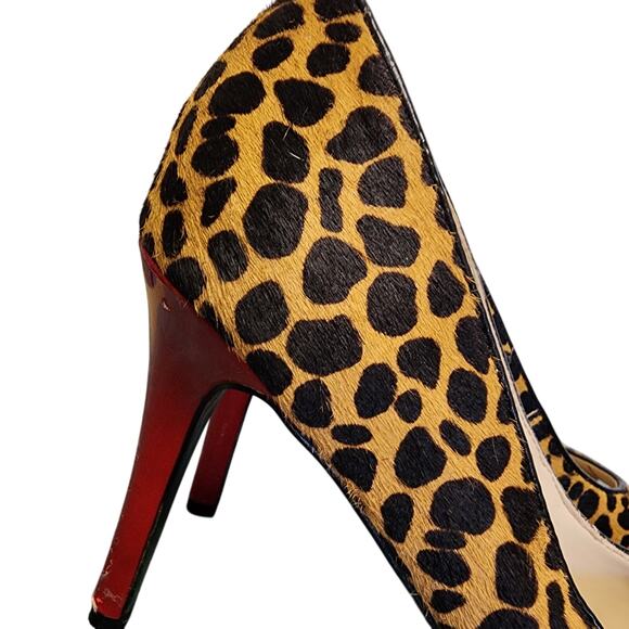 Nine West Women Shoes, "Glamrgirlo" Cow Fur Leather Peep Toe Heel Pumps, Sz 7.5M - Picture 3 of 10